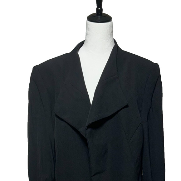 Chicos Black Label Architect Jacket 16 Black Ruched Open Front Blazer Office NWT - Picture 1 of 13